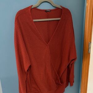 BloomChic Brick V-Neck Sweater